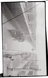 Panama Prints: Torpedo Boat Sailing Through a Canal