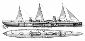 Images Dated 17th April 2017: Torpedo bost engraving 1895
