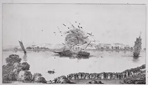 Tragedy Prints: Torpedo Hitting Ship