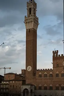 Town Hall Prints: Torre del Mangia, Palazzo Pubblico, Siena, Italy