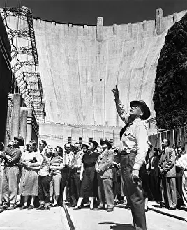 Tour Guide and Group at Hoover Dam