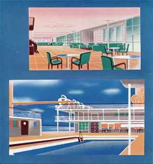The Tourist Lounge And Swimming Bath Of The Rms Orion, 1935