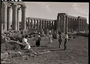 Luxor Prints: Tourists Look At Temple Of Amenophis