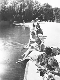 Gardens Prints: Tourists in Schönbrunn Palace Park