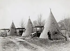 Lawrence Prints: Tourists Staying at Tepee Camp