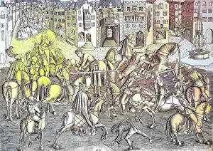 In The Middle Ages Prints: Tournament of the Middle Ages in Munich