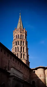 Toulouse Prints: Tower of Basilique Saint-Sernin in Toulouse