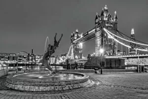 Tower Bridge London Gallery: Tower Bridge and Dolphin Statue