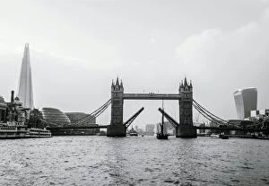 Images Dated 3rd October 2015: Tower Bridge On Thames River Against Sky