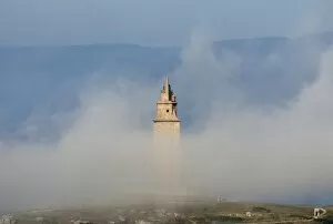 Images Dated 21st June 2016: Tower of Hercules with fog, A CoruAna (Galicia, Spain)