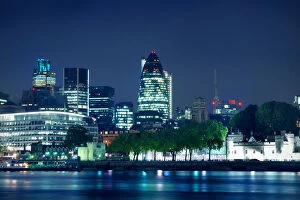Tower of London and the city at night