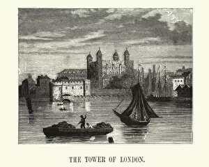 Images Dated 4th January 2016: The Tower of London from the Thames 19th Century