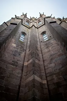 Images Dated 21st December 2012: Towering wall of abbatial church Mont Saint-Michel, Normandy, France