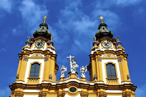 Benedictine Prints: Towers of the Abbey of Melk. Austria