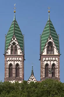 Images Dated 10th September 2014: Towers of the Herz Jesu-Kirche, or Sacred Heart Church, built in the style of Historicism
