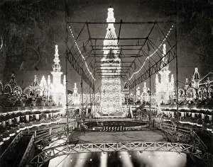 Amusement Park Prints: Towers at Night, Luna Park Coney Island