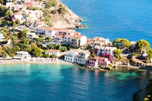 Images Dated 24th August 2015: Town of Assos with colorful houses on the mediterranean sea, Greece