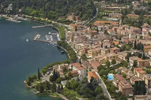 The town of Garda on Lake Garda seen from La Rocca, Garda, Verona province, Italy