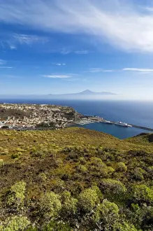 Islas Canarias Prints: Town of San Sebastian, Mount Teide or Pico del Teide at back