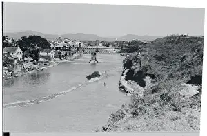 Town Scene with Bridge over River