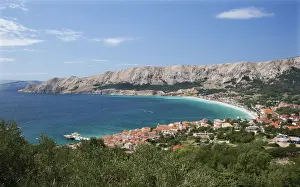 Holiday Region Prints: Townscape, Baska, Krk, Primorje-Gorski Kotar County, Croatia