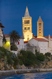 Croatia Collection: Townscape at dusk, Rab, Rab Island, Primorje-Gorski Kotar County, Croatia