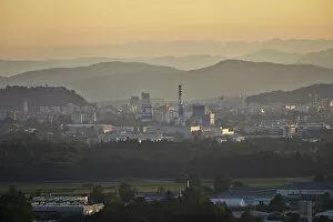 Images Dated 7th July 2012: Townscape at sunset, Volavje, Litija, Slovenia