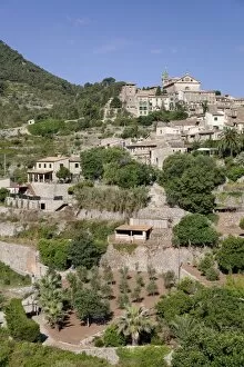 Images Dated 17th June 2014: Townscape with Valldemossa Charterhouse, Valldemossa, Majorca, Balearic Islands, Spain