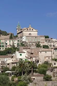 Images Dated 17th June 2014: Townscape with Valldemossa Charterhouse, Valldemossa, Majorca, Balearic Islands, Spain