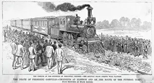 Townsfolk Gazing at Train Carrying Body of President James Garfield