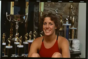 Tracy Caulkins Wearing Red Swim Suit