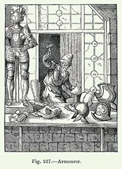 Helmets Prints: Trades; armorer