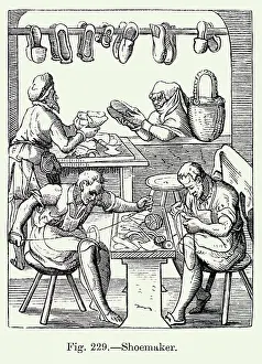 Slippers Prints: Trades; Shoemaker