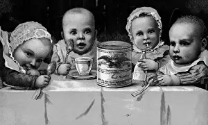 Spoon Prints: Trading Card Advertisement for Gail Borden Eagle Brand Condensed Milk