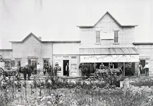 Town Scene Prints: Trading Center of Emerging Frontier Settlement