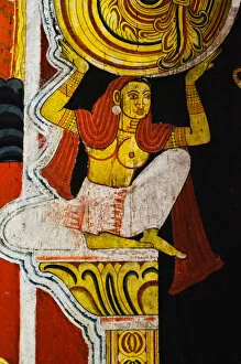 Fresco Wall Paintings Collection: Traditional art at Mediliya Rajamaha Vihara