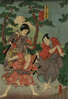 Images Dated 6th April 2012: Traditional Japanese Woodblock print of Actors