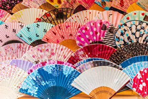 East Asia Collection: Traditional silk japanese folding fans