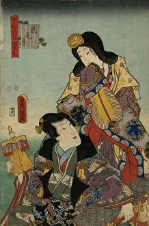 Images Dated 15th March 2012: Traditional Toyokuni Japanese Woodblock print of Geisha s