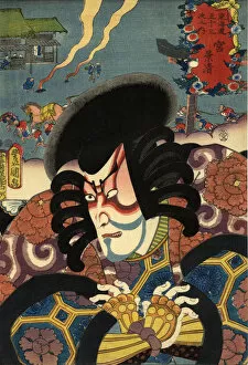 Spooky Gallery: Traditional Toyokuni Japanese Woodblock print of Actor