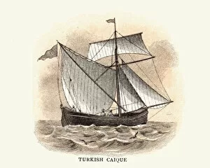 Images Dated 22nd March 2017: Traditional Turkish Caique Boat 19th Century