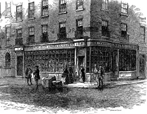 Concepts And Ideas Prints: Traditional Victorian London Fleet Street shop front (illustration)
