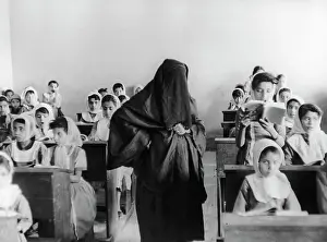 Classroom Prints: Traditionally-Dressed Teacher In Class