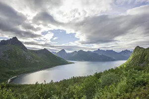 Traelvika Fjord, Senja Island, Husoey, Troms, Norway