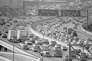 Traffic On A Busy La Freeway