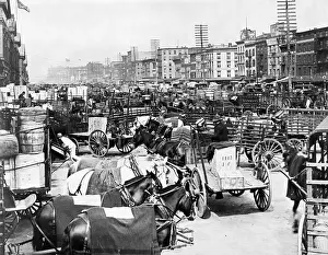 Broadway Prints: Traffic Jam On Lower Broadway Ca 1895