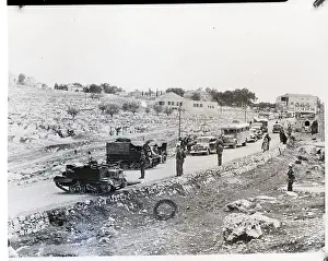 Blocking Prints: Traffic Line Behind Tanks Blocking Road