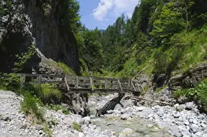 Gorge Prints: Trail in the Griessbachklamm gorge, Erpfendorf near St. Johann, Tyrol, Austria, Europe