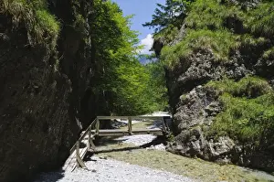 Gorge Prints: Trail in the Griessbachklamm gorge, Erpfendorf near St. Johann, Tyrol, Austria, Europe