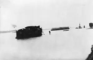 Flood Prints: Train Engine In Flood Water